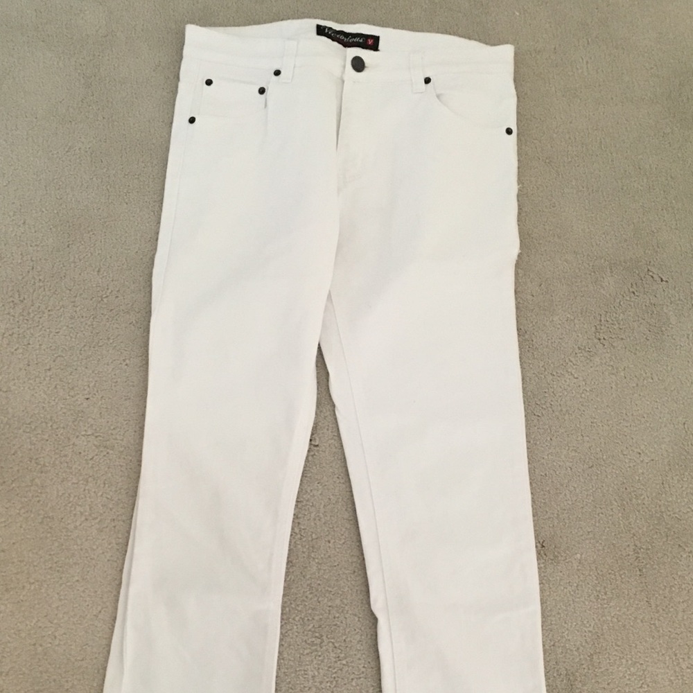 Victorious Mens Slim Fit Premium Jeans-White